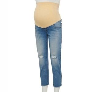 a:glow Maternity Girlfriend Capri Crop Denim Jeans Womens Size Large